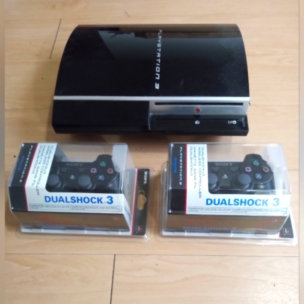 PlayStation 3 with wireless controllers